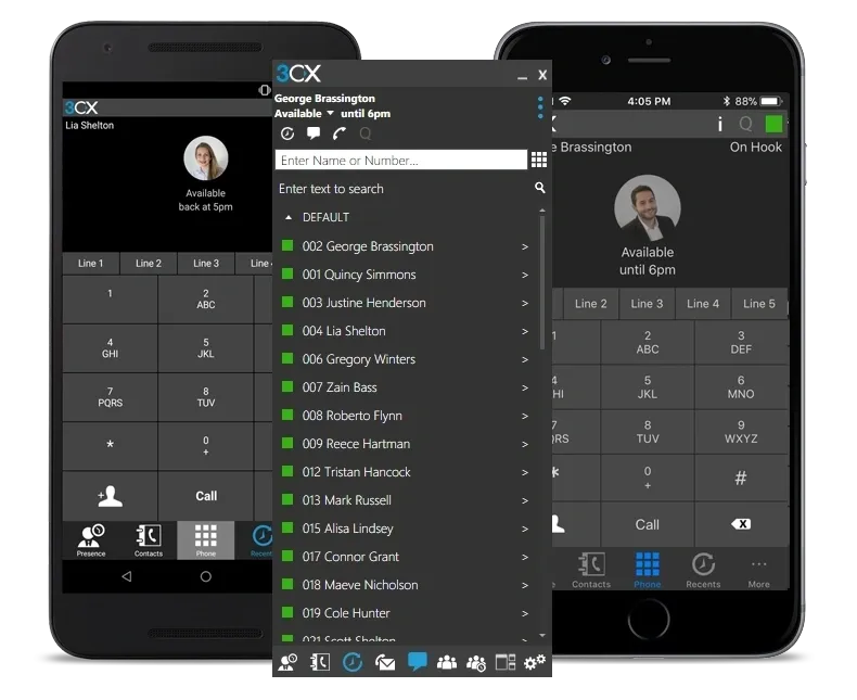 3CX-App auf Smartphone und Tablet